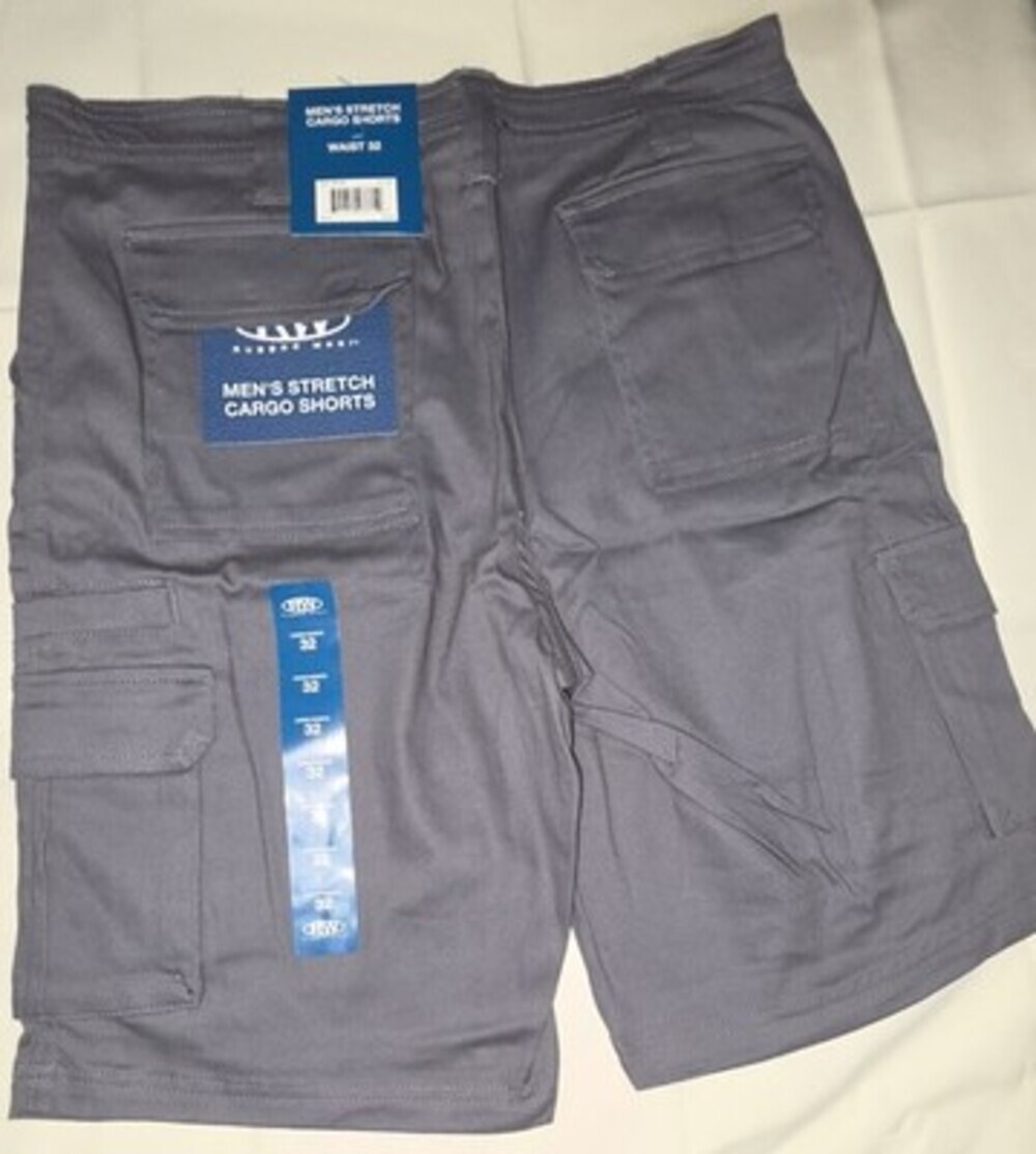 RW Rugged Wear Men's Stretch Cargo Shorts, Size 32gray